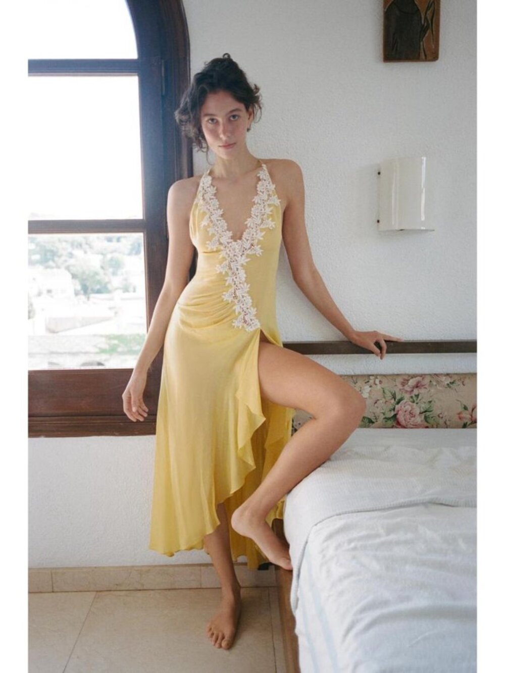 ZARA RUFFLED LACE GEORGETTE DRESS - Picture 2 of 6